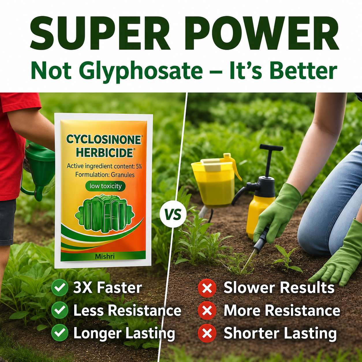 Cyclosinone Herbicide – Outdoor Weed & Unwanted Growth Control Granules